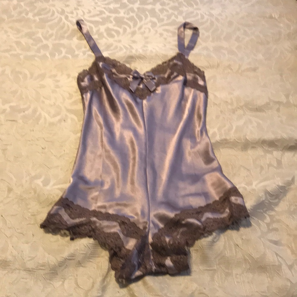 Victoria’s Secret mauve satin teddy romper